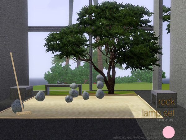 Sims 3 — Rock Lamp Set by DOT — Rock Lamp Set 6 Meshes Lighting Misc Lamps by DOT of The Sims Resource