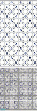 Sims 2 — Deftly Delft - 11 by drouinr — Delftware, or Delft pottery, denotes blue and white pottery made in and around