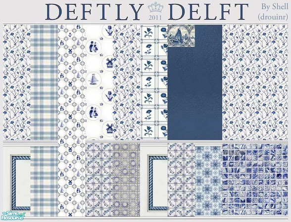 Sims 2 — Deftly Delft by drouinr — Delftware, or Delft pottery, denotes blue and white pottery made in and around Delft