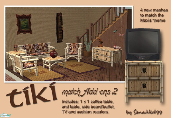 Sims 2 — Tiki Match Set 2 by Simaddict99 — A few more Tiki match items that I have received requests for- 1 x 1 coffee