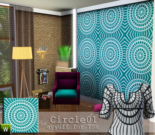 Sims 3 — Circle Pattern01 by ayyuff — pattern with 2 re-colorable palettes