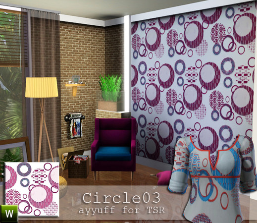 Sims 3 — Circle Pattern03 by ayyuff — pattern with 4 re-colorable palettes