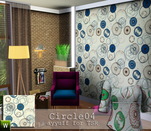Sims 3 — Circle Pattern04 by ayyuff — pattern with 3 re-colorable palettes