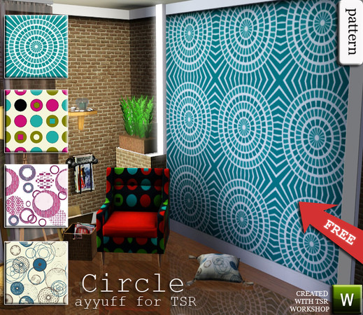 Sims 3 — Circle by ayyuff — 4 new re-colorable patterns..