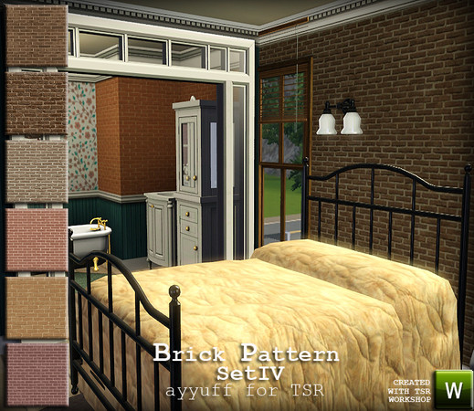 Sims 3 — Brick Pattern Set04 by ayyuff — 6 new re-colorable patterns