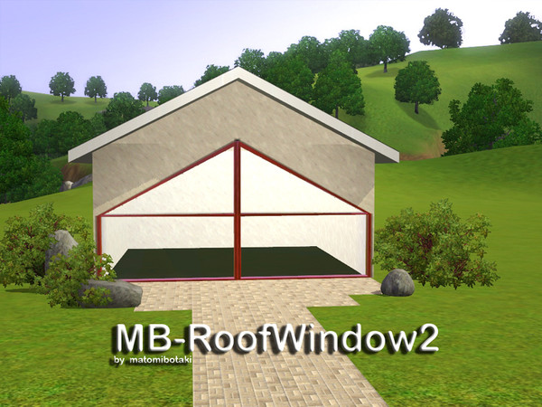 Sims 3 — MB-RoofWindow2 by matomibotaki — MB-RoofWindow2, 3x1 new mesh by matomibotaki to fit your roof-sides,