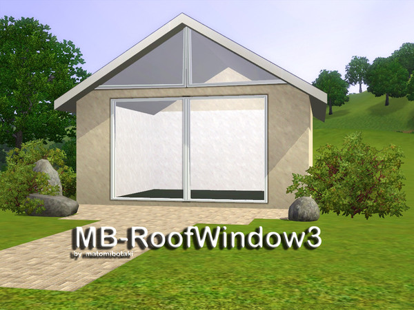 Sims 3 — MB-RoofWindow3 by matomibotaki — MB-RoofWindow3, 3x1 new window mesh to fit the roof-sides. recolorable.