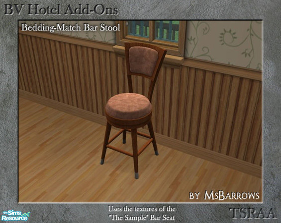 Sims 2 — BV Hotel Add-Ons - Barstool by MsBarrows — A bedding-match version of the \"The Sample\" Bar Seat.