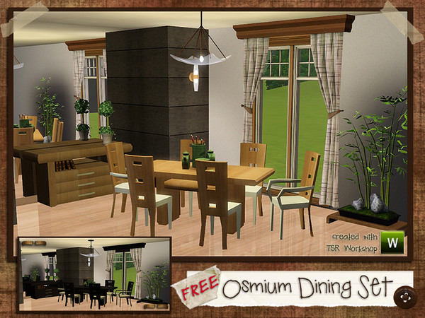 Sims 3 — Osmium Dining Set by aloleng — My first ever set for objects. Hope you like it. The set includes dining table, 2