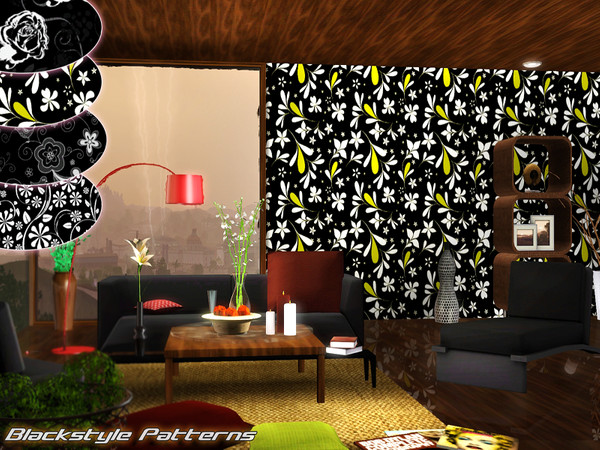 Sims 3 — Blackstyle Patterns by TSR Archive — Four stylish and modern patterns for your sim-homes! They all have three