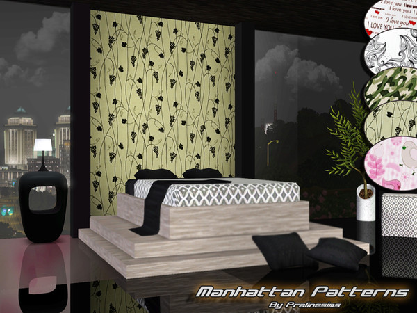 Sims 3 — Manhattan Patterns by TSR Archive — This set contains five modern textures. They all have three recolourable