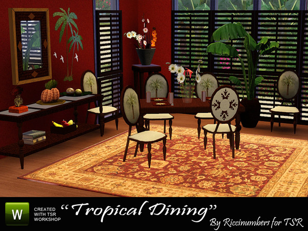 Sims 3 — Tropical Dining by TheNumbersWoman — What is a tropical setting without the dining area? Yes have your Sims