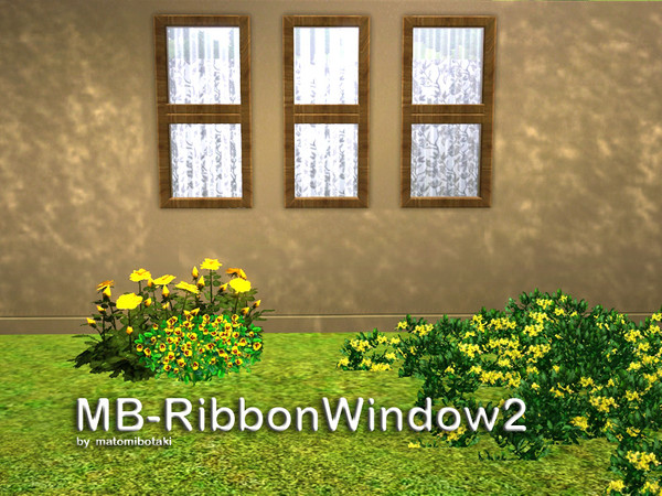 Sims 3 — MB-RibbonWindow2 by matomibotaki — MB-RibbonWindow2 by matomibotak, 3 window in one counter-high, new mesh.