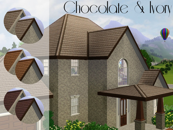Sims 3 — Chocolate & Ivory by lilliebou — Hi ! This is a set of three basic roof colors: Deep brown, pale brown and