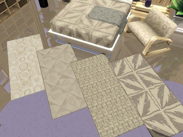 Sims 3 — Decorative Carpet Patterns Set I by ung999 — A set of four contemporary carpeting/rugs patterns for modrn homes.