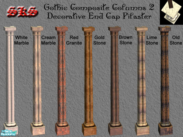 Sims 2 — Gothic Composite Column 2 Set - End cap by 71robert13 — 2 story Gothic Composite Pilaster featuring doric