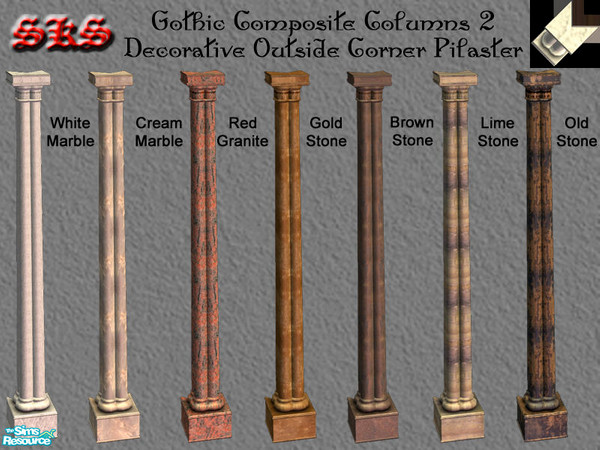 Sims 2 — Gothic Composite Column 2 Set - Outside Corner by 71robert13 — 2 story Gothic Composite Pilaster featuring doric