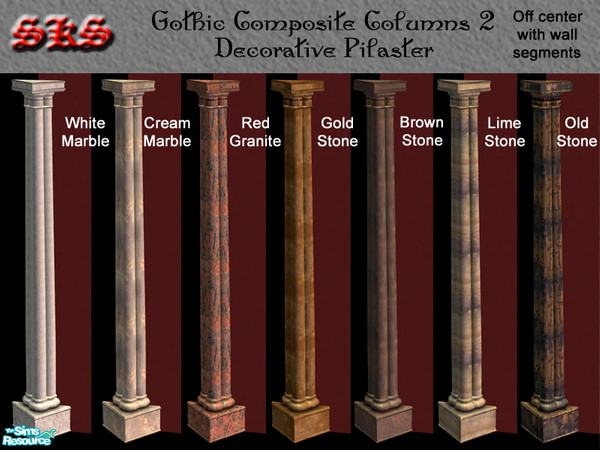 Sims 2 — Gothic Composite Column 2 Set - Offset Pilaster by 71robert13 — 2 story Gothic Composite Pilaster offset to fit