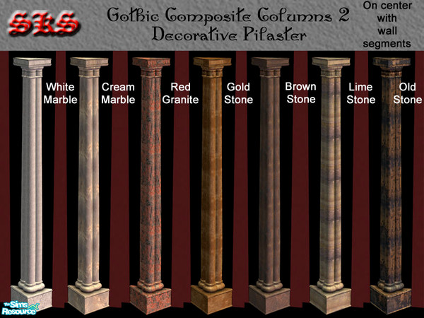 Sims 2 — Gothic Composite Column 2 Set - Standard Pilaster by 71robert13 — 2 story Gothic Composite Pilaster featuring