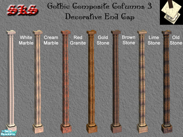 Sims 2 — Gothic Composite Column 3 Set - End Cap by 71robert13 — 3 story Gothic Composite Pilaster featuring doric