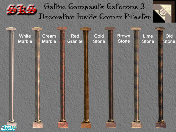 Sims 2 — Gothic Composite Column 3 Set - Inside Corner by 71robert13 — 3 story Gothic Composite Pilaster featuring doric