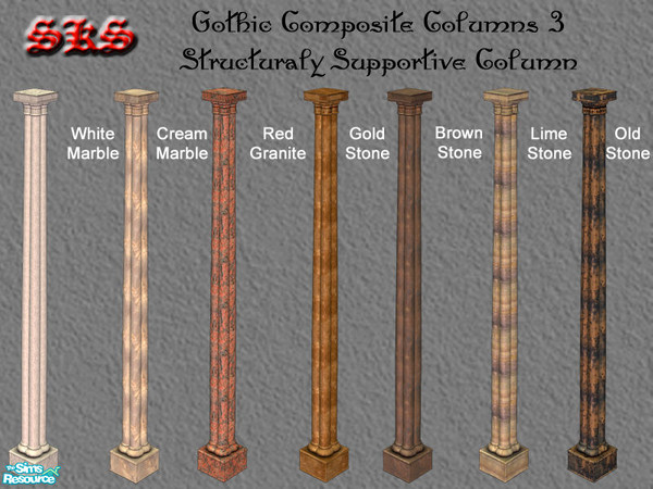Sims 2 — Gothic Composite Column 3 Set - Structural Column by 71robert13 — 3 story Gothic Composite column featuring