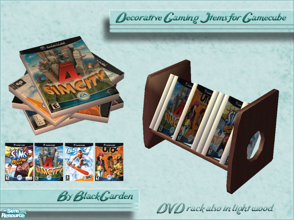 Sims 2 — Gamecube Decorative Items by BlackGarden — Some recolours of my Wii decorative items with GameCube cases in
