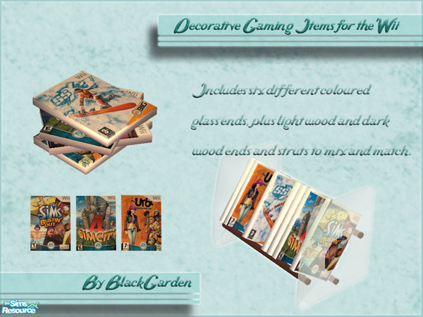 Sims 2 — Wii Decorative Items by BlackGarden — Decorative gaming items for the Wii (see recommended items). All meshes