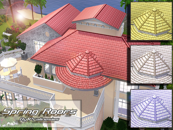 Sims 3 — Spring Roofs by TSR Archive — This set contains four new roof recolours. We hope you like it,please enjoy:D