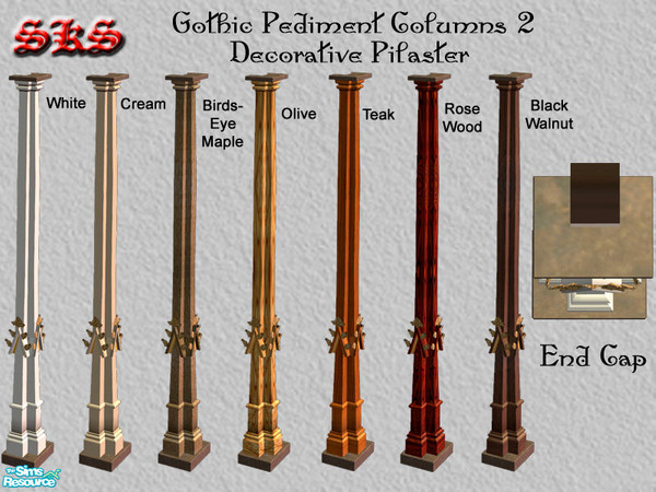 Sims 2 — Gothic Square Composite Columns-Pediment set 2 - End Cap by 71robert13 — Based on columns from the Tomb of