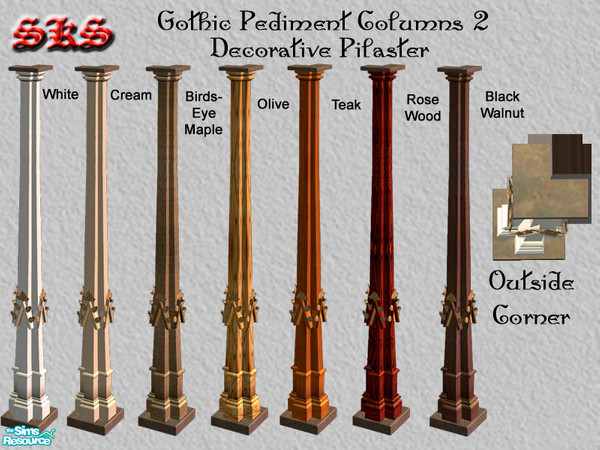 Sims 2 — Gothic Square Composite Columns-Pediment set 2 Outer Corner by 71robert13 — Based on columns from the Tomb of