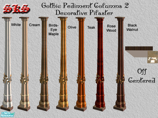 Sims 2 — Gothic Square Composite Columns-Pediment set 2 Offset by 71robert13 — Based on columns from the Tomb of Philip
