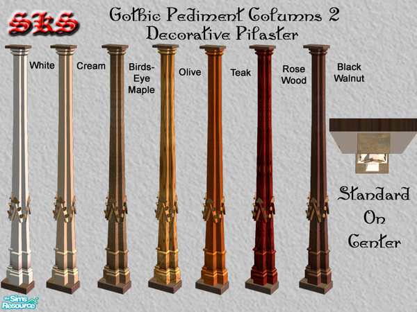 Sims 2 — Gothic Square Composite Columns-Pediment set 2 On Center by 71robert13 — Based on columns from the Tomb of