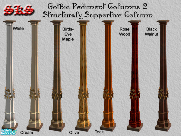 Sims 2 — Gothic Square Composite Columns-Pediment set 2 Full Column by 71robert13 — Based on columns from the Tomb of