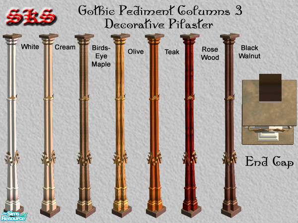 Sims 2 — Gothic Square Composite Column Pediment Set - End Cap by 71robert13 — Based on columns from the Tomb of Philip
