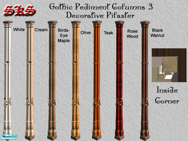 Sims 2 — Gothic Square Composite Column Pediment Set Inner Corner by 71robert13 — Based on columns from the Tomb of