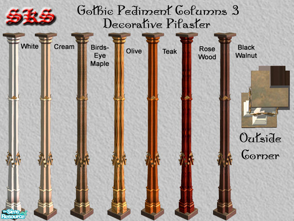 Sims 2 — Gothic Square Composite Column Pediment Set - Outer Corner by 71robert13 — Based on columns from the Tomb of