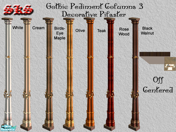 Sims 2 — Gothic Square Composite Column Pediment Set - Offset by 71robert13 — Based on columns from the Tomb of Philip