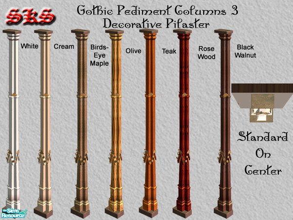 Sims 2 — Gothic Square Composite Column Pediment Set - On Center by 71robert13 — Based on columns from the Tomb of Philip