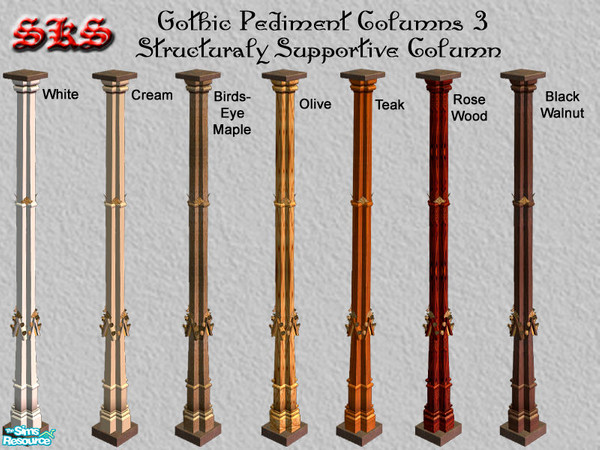 Sims 2 — Gothic Square Composite Column Pediment Set - Full Column by 71robert13 — Based on columns from the Tomb of