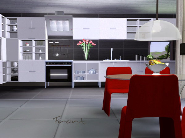 Sims 3 — Molteni Kitchen by ShinoKCR — Matching Kitchen for the Molteni Serie Including 2 Counters, Stove, 2 Cabinets