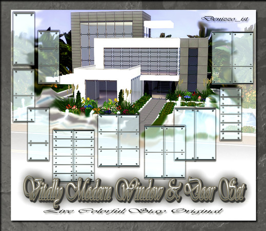 Sims 3 — Vitally Modern Window &  Door Set by denizzo_ist — 12 New Meshes Vitally Modern Window and Door Set 2