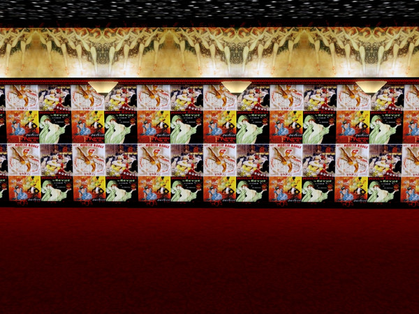 Sims 3 — Moulin Rouge Pattern 1 by murfeel — Vintage ads of the Parisian Moulin Rouge, as patterns, by MurfeeL; enjoy!