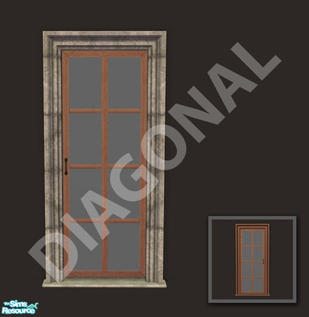 Sims 2 — Rejal Part 5 - Door 01 narrow diagonal by Murano — Diagonal version of Door 01 narrow.