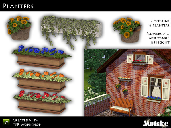 Sims 3 — Window planters by Mutske — Window Flower Boxes, sometimes referred to as flower boxes or window flower box