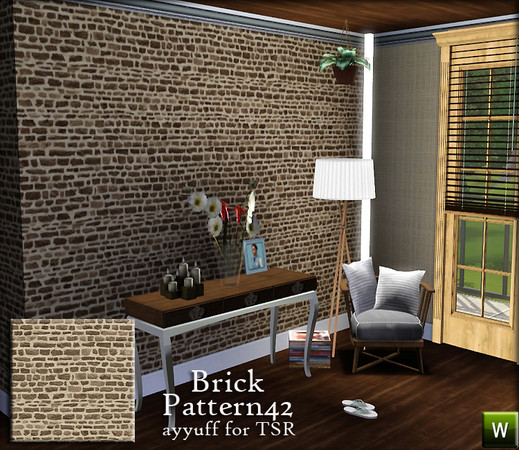 Sims 3 — Brick Pattern42 by ayyuff — recolorable brick pattern