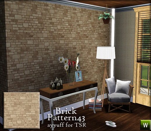 Sims 3 — Brick Pattern43 by ayyuff — recolorable brick pattern