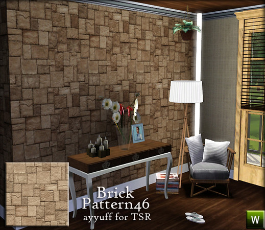 Sims 3 — Brick Pattern46 by ayyuff — recolorable brick pattern