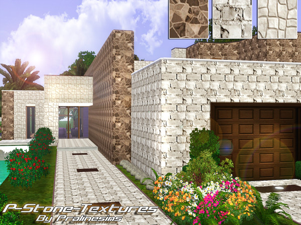 Sims 3 — P-Stone Textures by TSR Archive — This set contains three textures! They all have 3 recolourable channels! We