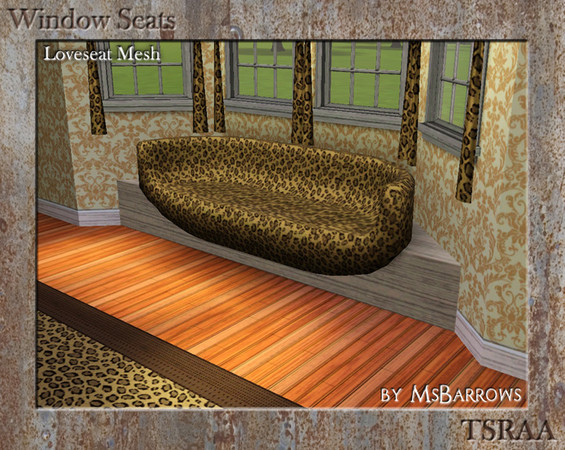 Sims 3 — Window Seats - Loveseat by MsBarrows — Loveseat designed to fit into a window bay without the use of the